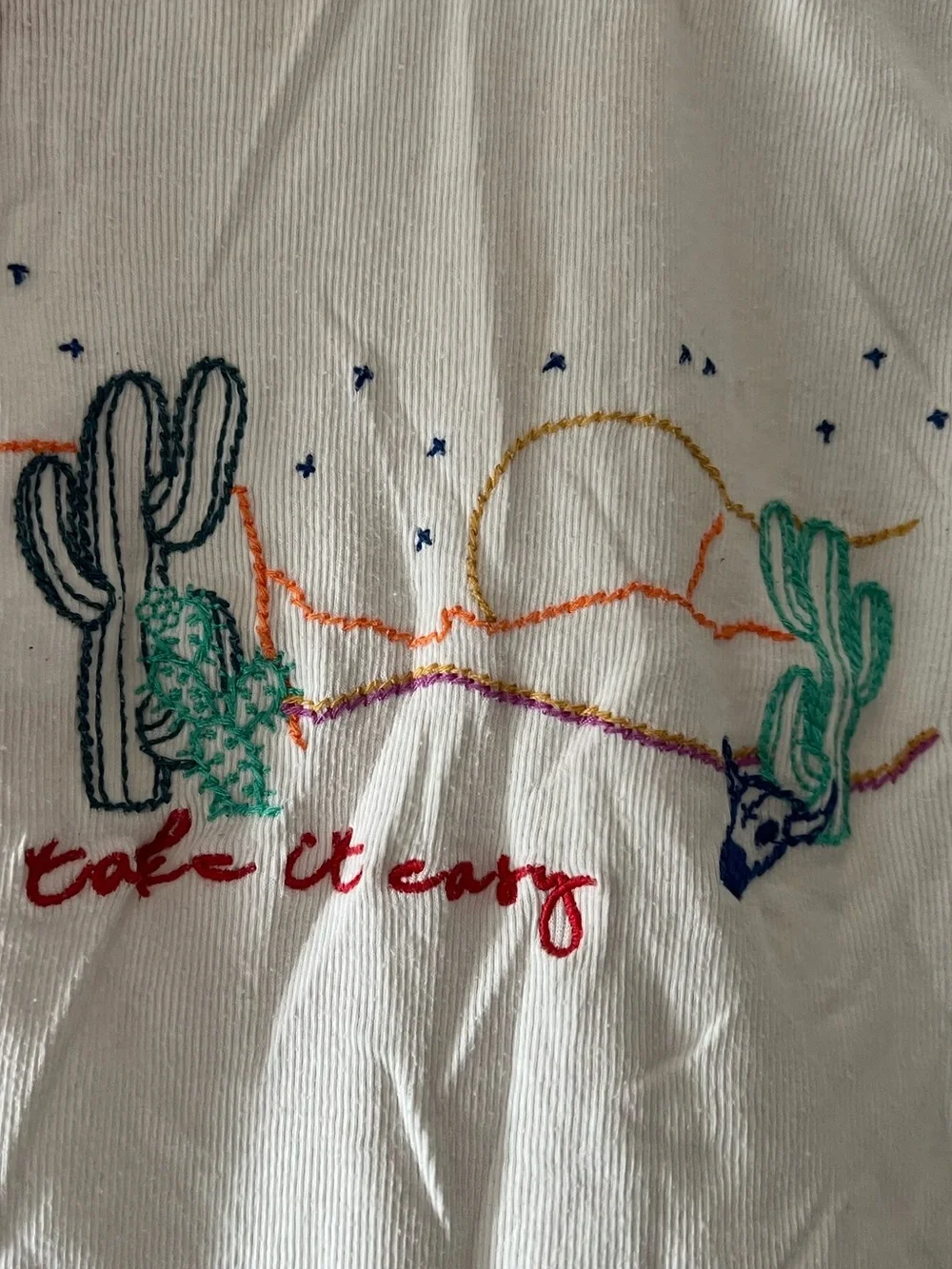 Urban Outfitters White Embroidered Desert Tank Top - Picture 4 of 4